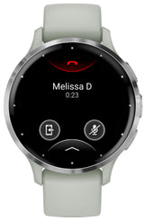 Garmin Venu 3S Silver Stainless Steel Bezel Smart Watch with 41mm Sage Gray Case and Silicone Band