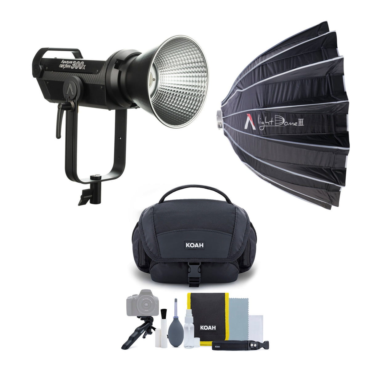 Aputure LS 300x Bi-Color LED Monolight (V-Mount) with Light Dome III and Accessory Kit