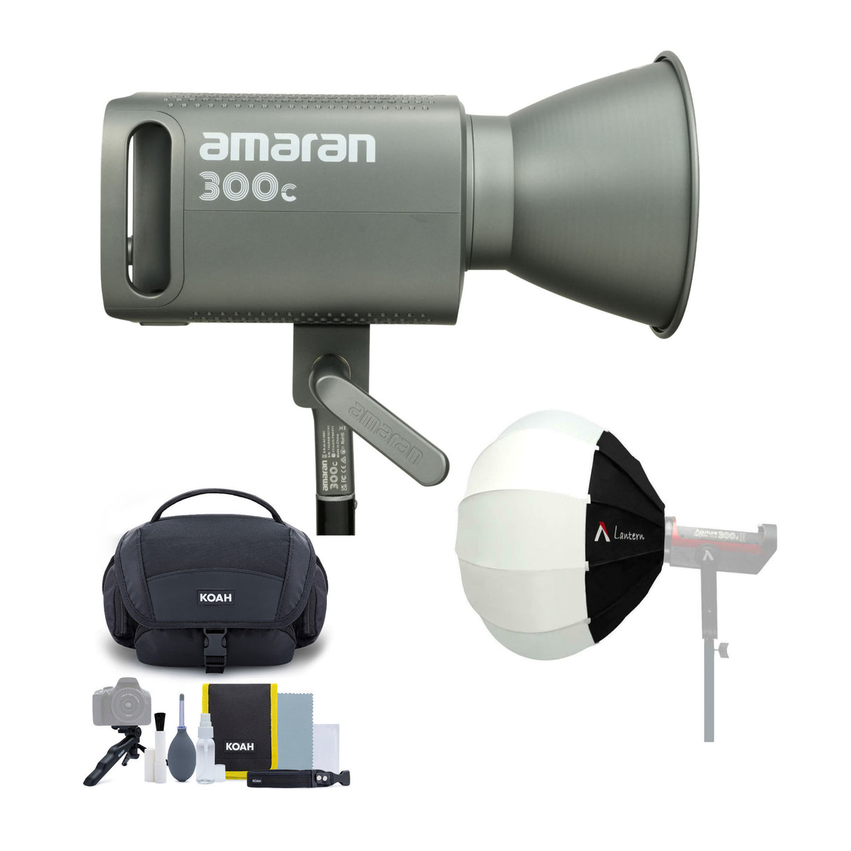 Amaran 300c RGB LED Monolight with Lantern Softbox and Accessory Kit
