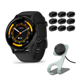 Garmin Venu 3 Smartwatch (Slate/Black) with Charging Stand and Port Plugs