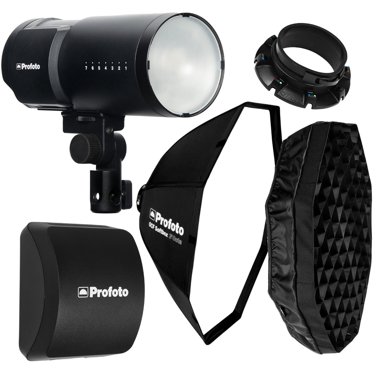 Profoto B10X Plus OCF Flash Head with OCF Speedring, OCF Softbox 3' Octa and Softgrid 50° Bundle