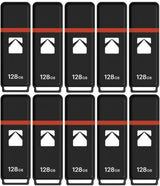 Kodak Classic K100 Cap and Body Series Universal Compatible USB2.0 128GB Flash Drive (10 Pack)
