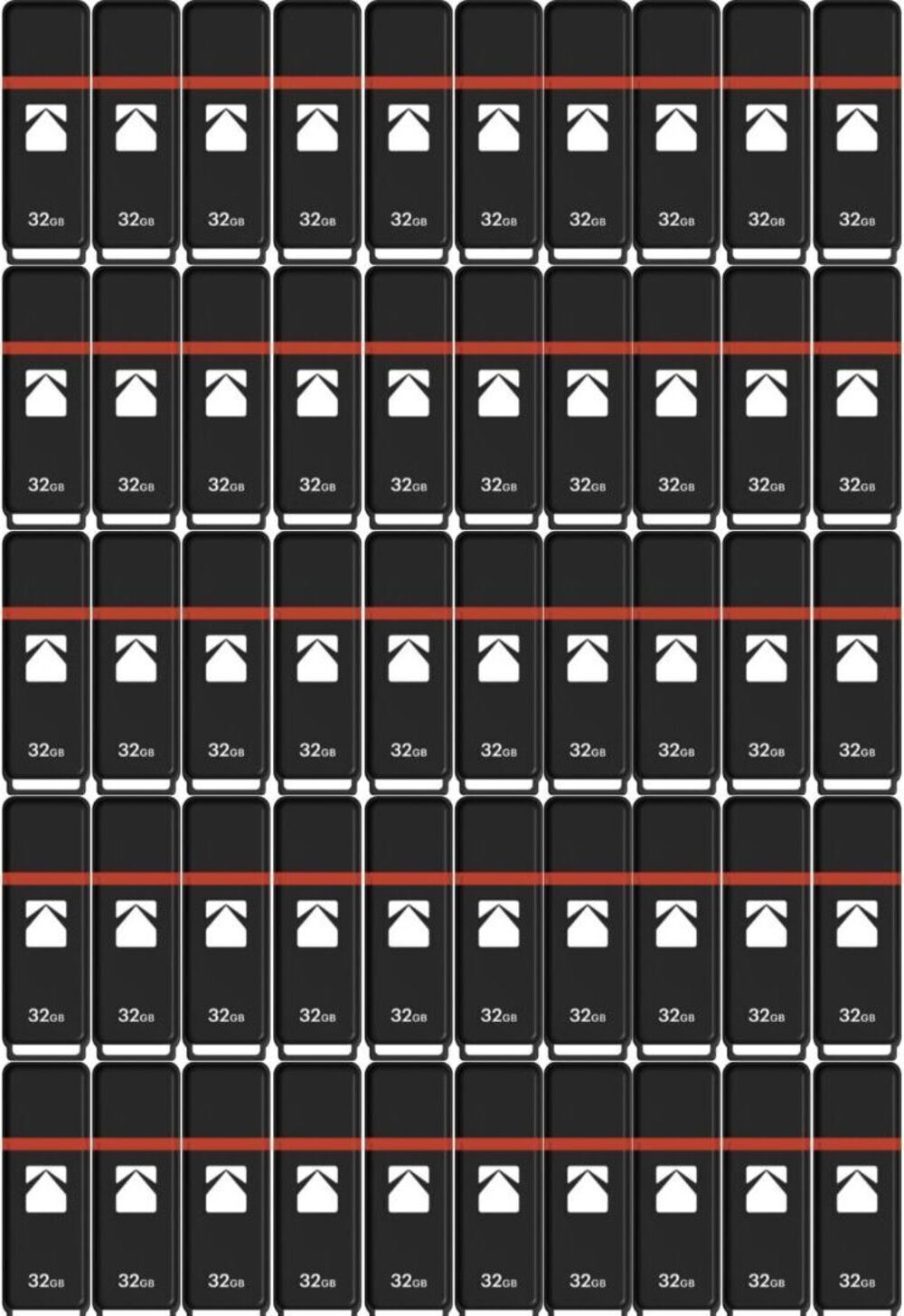 Kodak USB2.0 K100 32GB Flash Drive with 15MB/s Read Speed and 5MB/s Write Speed (50-Pack)