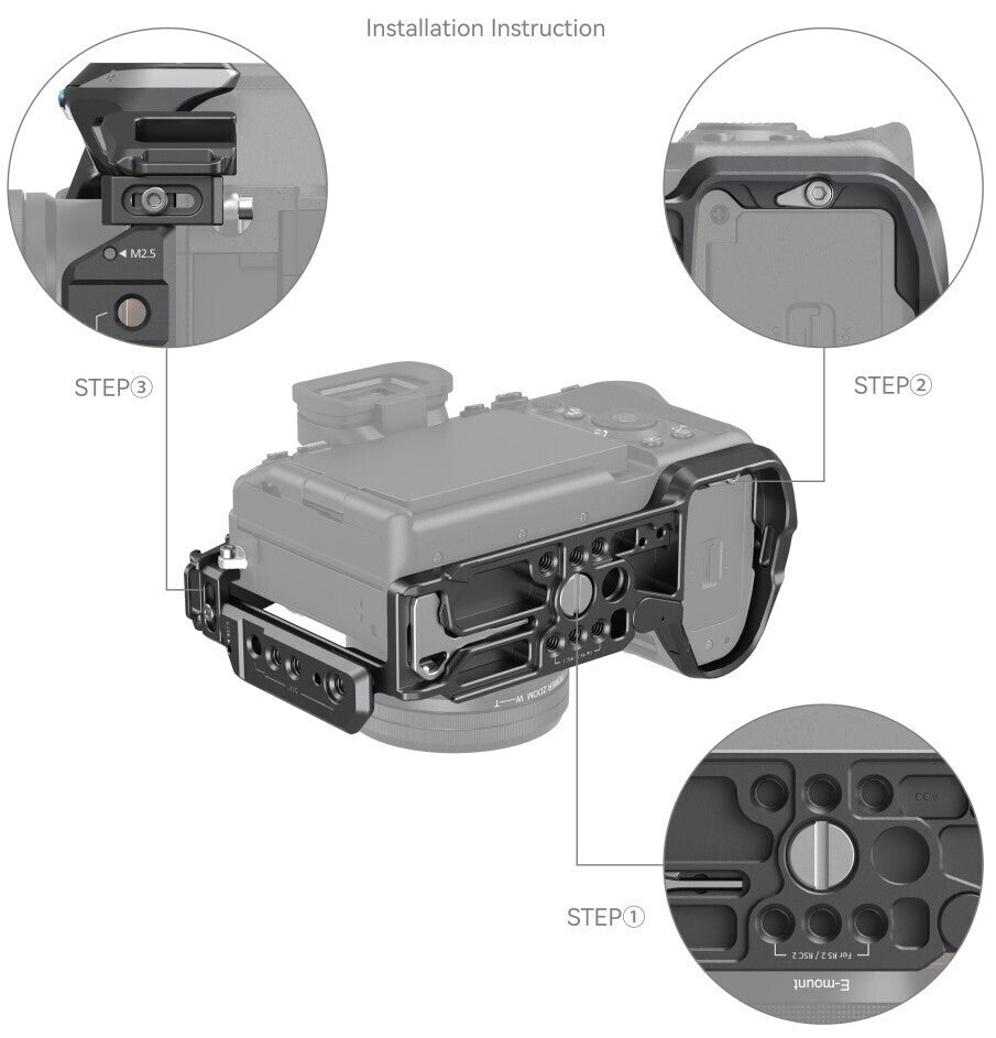 SmallRig Rhinoceros Basic Cage Kit with Cage and Handle for Sony Alpha 7R V, 7 IV, and 7S III