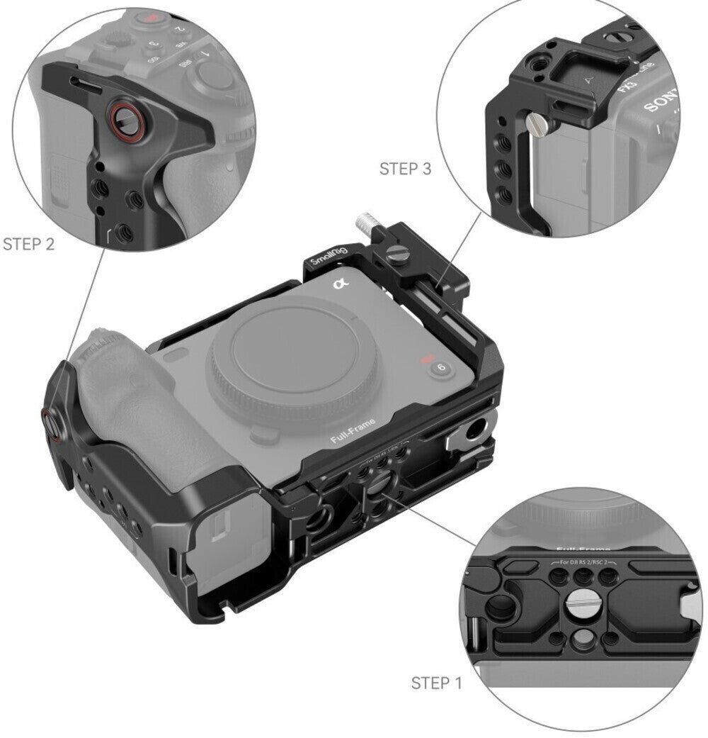 SmallRig Modular U-Shaped Camera Cage with NATO Rail and HDMI Cable Clamp for Sony FX30 and FX3