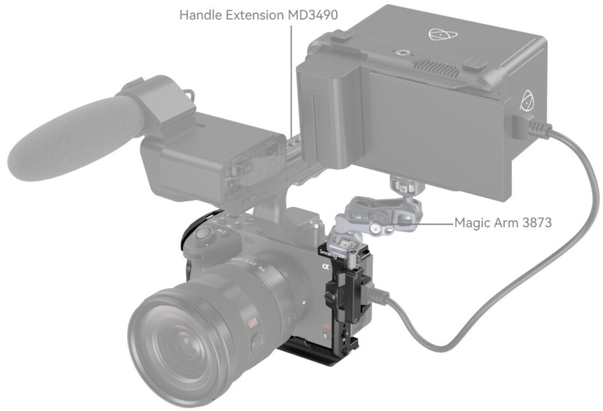 SmallRig Modular U-Shaped Camera Cage with NATO Rail and HDMI Cable Clamp for Sony FX30 and FX3