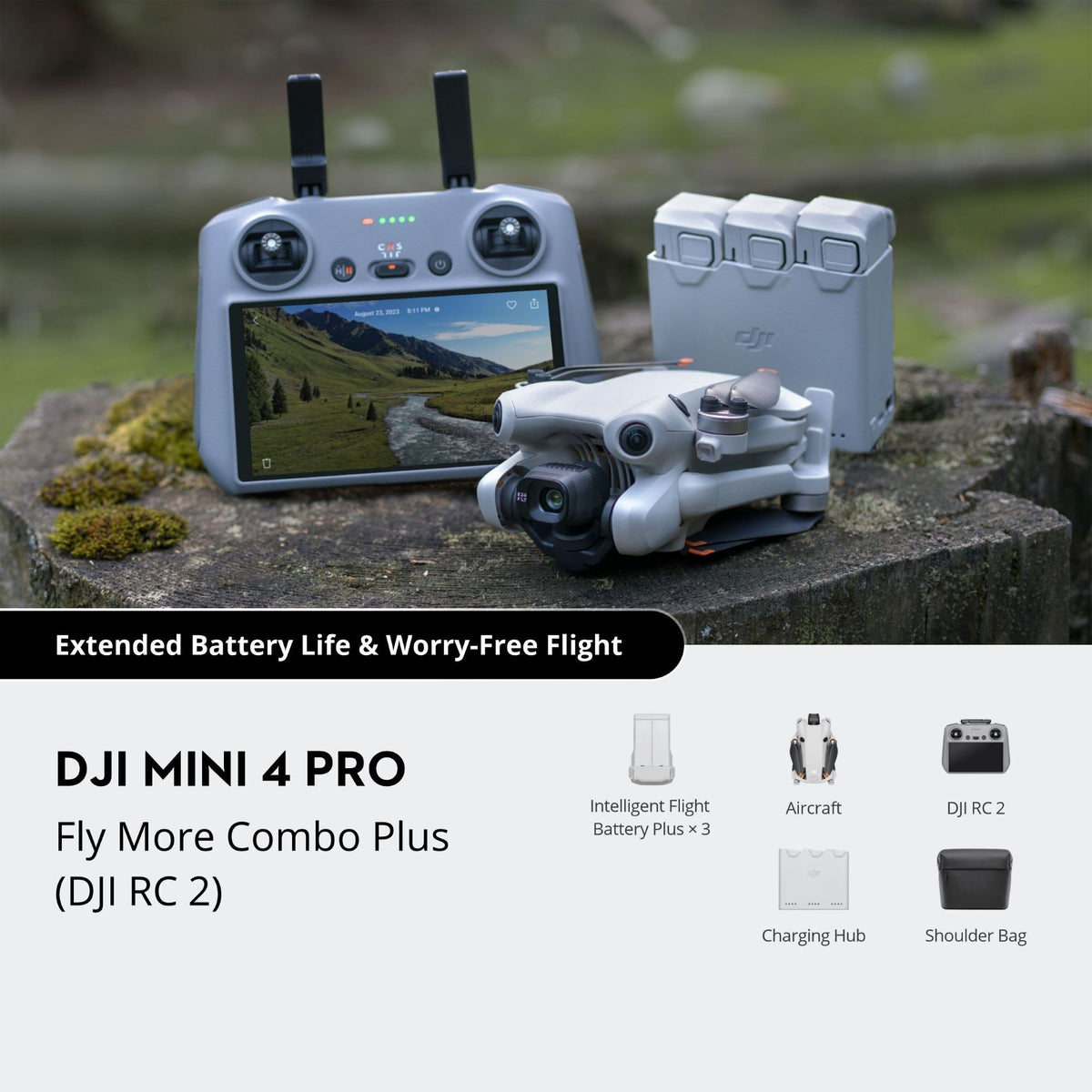 DJI Mini 4 Pro Drone Fly More Combo Plus with DJI RC 2 Controller