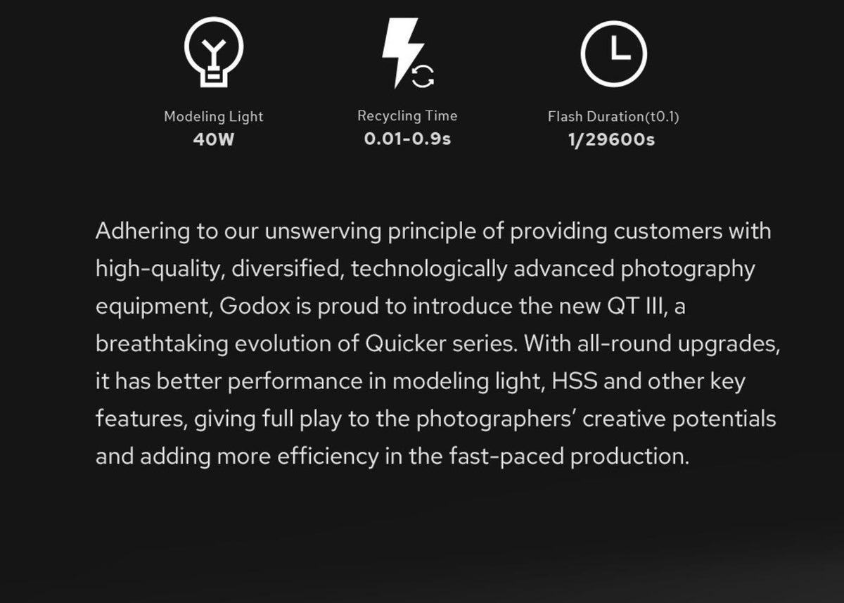 Godox Quicker Studio Flash QT600IIIM with Shutter Speed up to 1/8000s and Multi Flash Mode