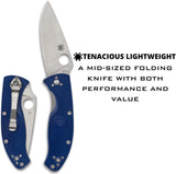 Spyderco Tenacious Lightweight Folding Utility Pocket Knife with CPM S35VN Steel Blade (PlainEdge)