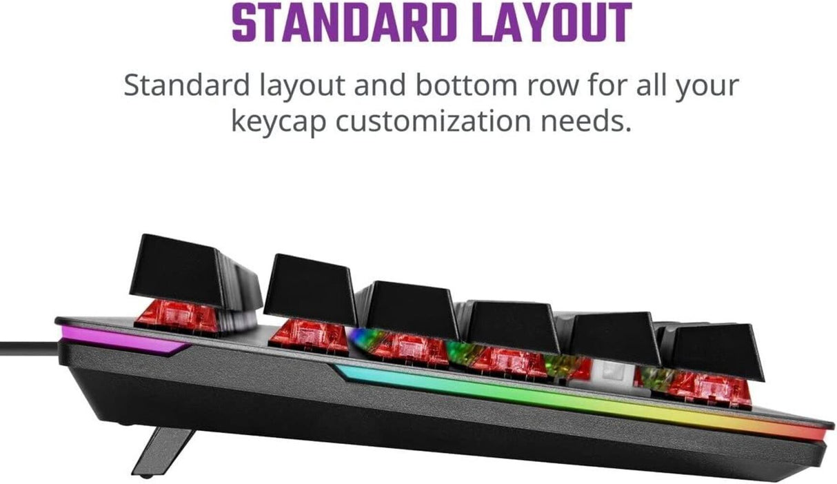 Cooler Master CK352 Sandblasted Aluminum Full Mechanical Gaming PC Keyboard (Tactile Brown Switches)