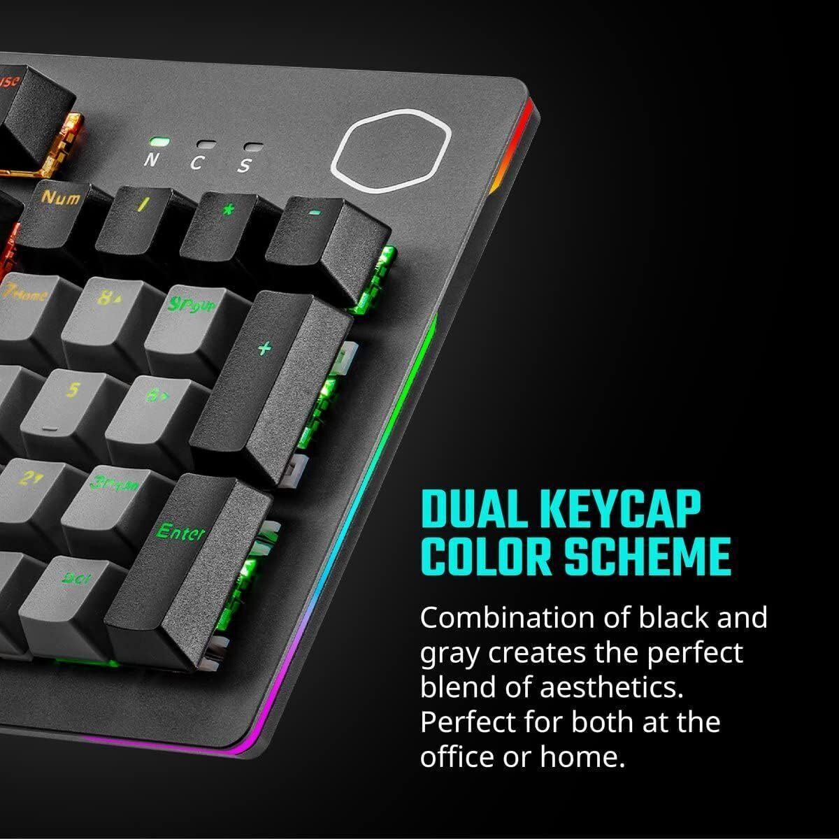 Cooler Master CK352 Sandblasted Aluminum Full Mechanical Gaming PC Keyboard (Tactile Brown Switches)