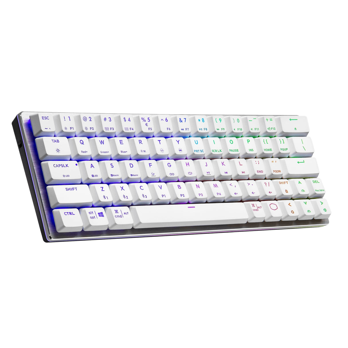 Cooler Master SK622 Wireless Bluetooth Mechanical Low Profile Gaming Keyboard with Tactile Brown Switches (Silver/White)