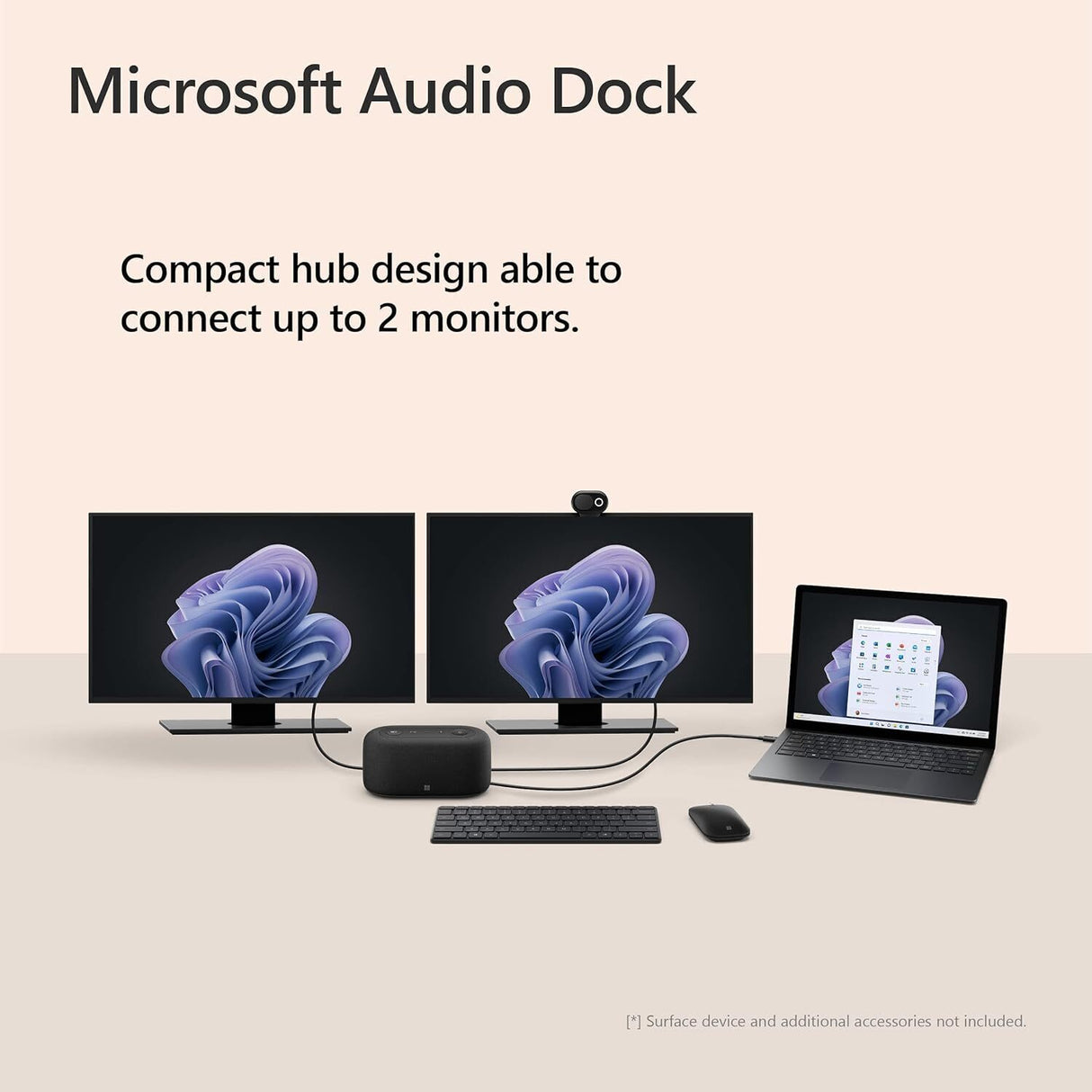 Microsoft Teams Audio Dock with USB-C, USB-A, HDMI Connectivity, and Noise Reduction Microphones