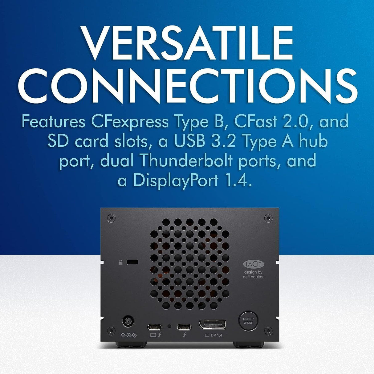 LaCie 2big Dock with Thunderbolt 3, USB 3.2, CFexpress Type B, CFast 2.0, and SD Card Slots (40TB)