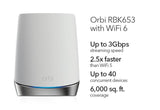 Netgear Orbi 650 Series Tri-Band Wi-Fi 6 Mesh System 3Gbps Router with Netgear Armor
