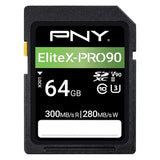 PNY EliteX-Pro 90 Class 10 U3, UHS-II SD Flash 64GB Memory Card for 8K Videography