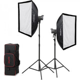 Godox 2-Light Kit Litemons LA150Bi Bi-color LED K2 with Accessories and Godox Light App Support