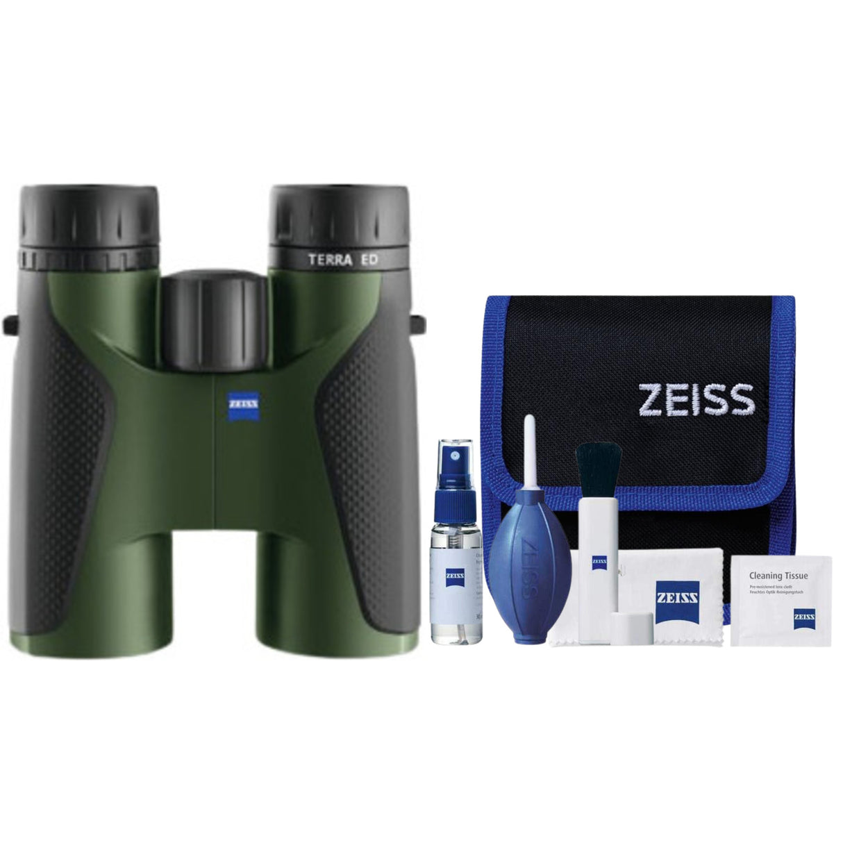 Zeiss Terra ED 8x42 Waterproof Binoculars with Anti-Reflective Coating (Black/Gray) Bundle