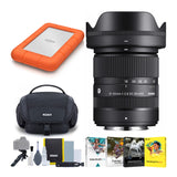 Sigma 18-50mm F2.8 DC DN Lens for Fujifilm X Mount with Hard Drive and Accessory Kit Bundle