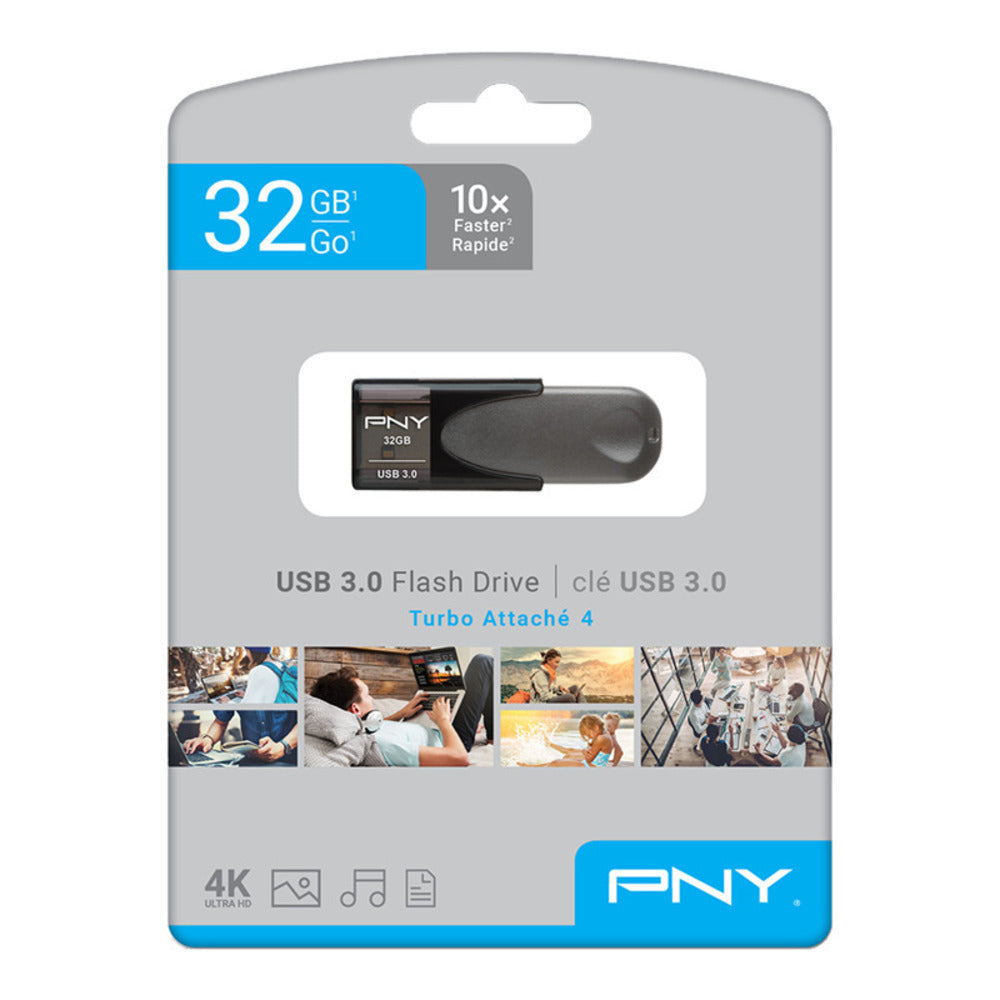 PNY 32GB USB 3.2 EliteTurbo Attache 4 (50-pack) with USB-C Adapter