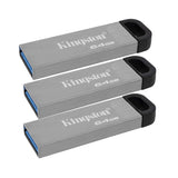 Kingston 64GB DataTraveler Kyson USB 3.2 Gen 1 200MB/s Read Metal Flash Drive (3-pack)