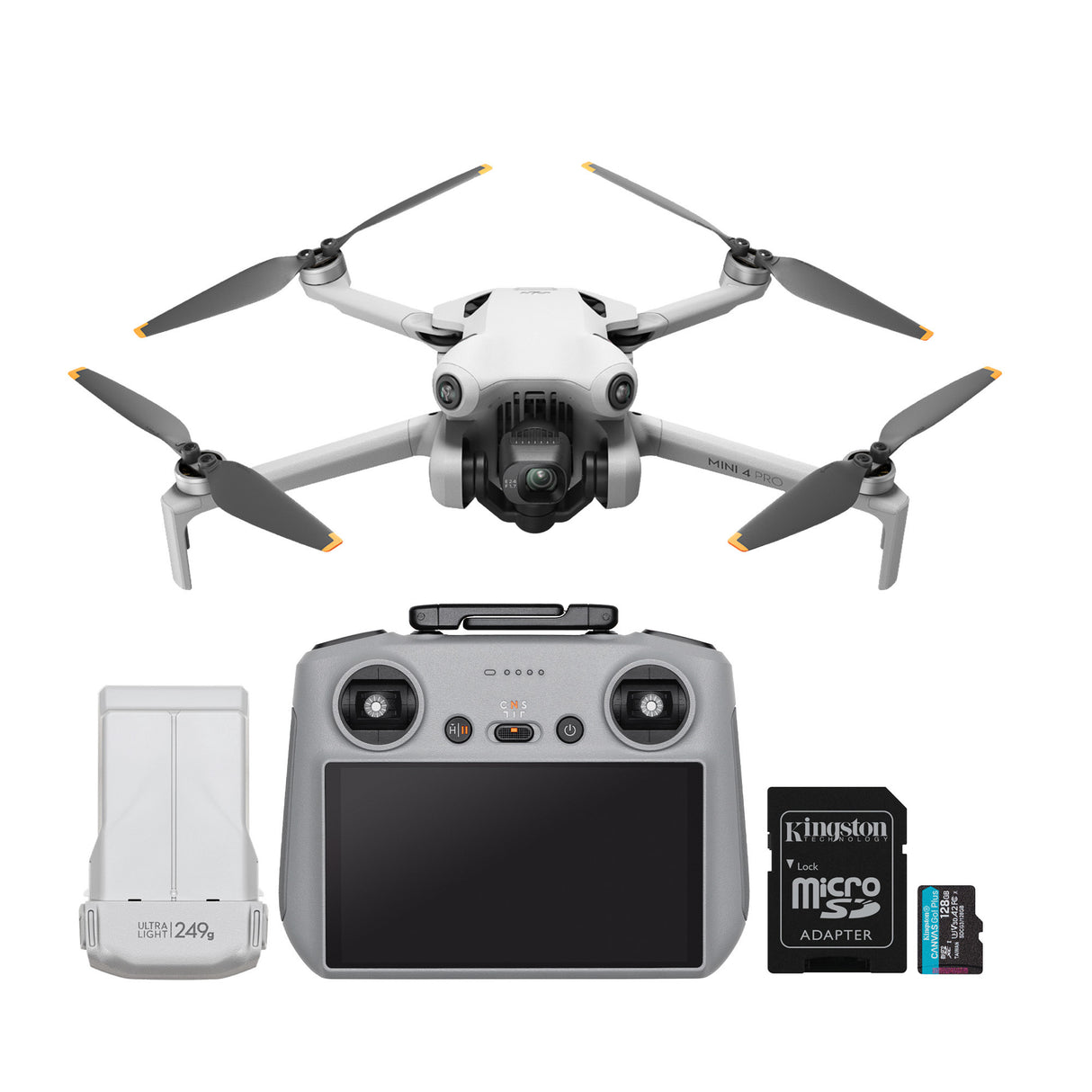 DJI  Mini 4 Pro (DJI RC 2 Controller) Drone with 128GB SD Card - Lightweight with 4K HDR Video