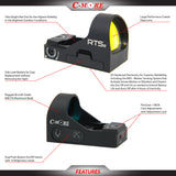 C-MORE RTS2 Parallax-Free Water-Resistant Red Dot Sight with Motion Sensing System, Black (10 MOA)