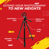 Focus Camera Travel DSLR Camera Tripod Stand with 64GB SD Card, and Card Reader