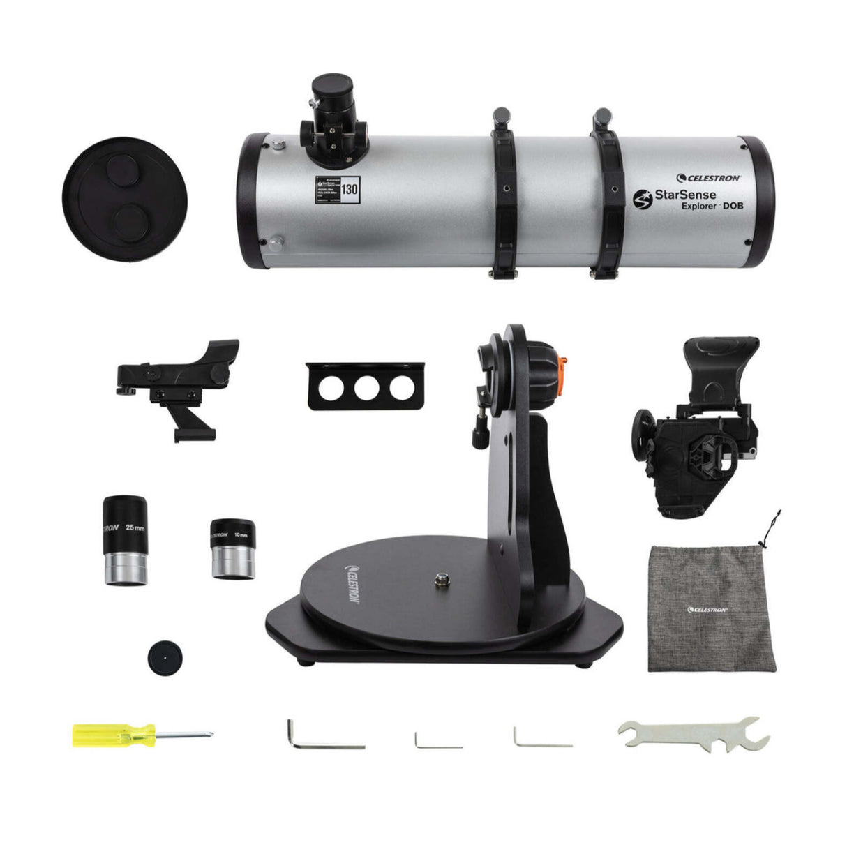 Celestron Starsense Explorer 130mm Tabletop Dobsonian Telescope and Metal Tripod