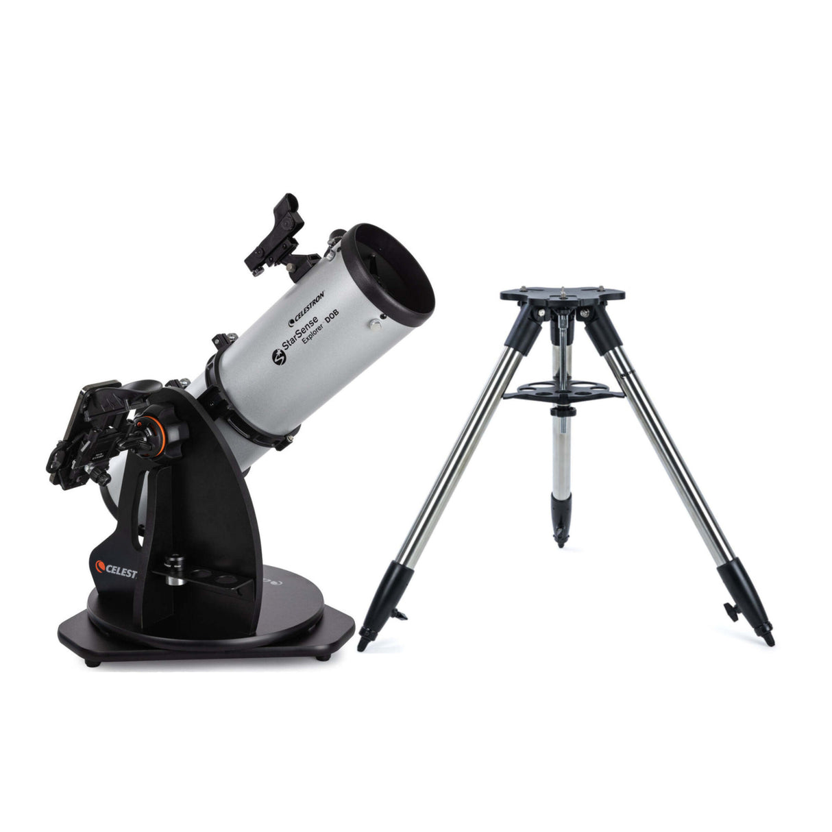 Celestron Starsense Explorer 130mm Tabletop Dobsonian Telescope and Metal Tripod