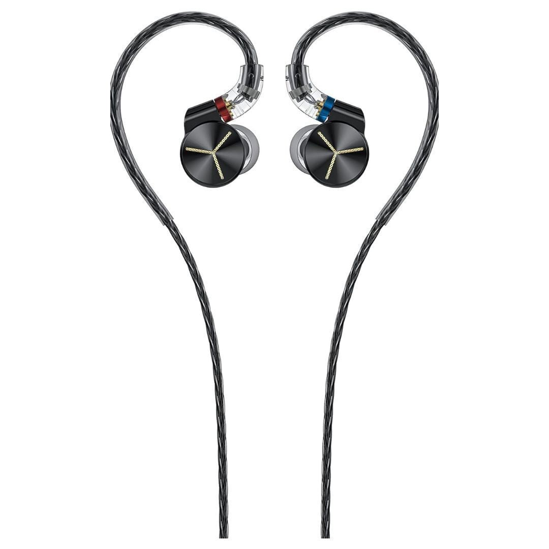FiiO FA7S Over-the-Ear Earphone with 6 Balanced Armature IEMs and Acoustic Prism System (Black)