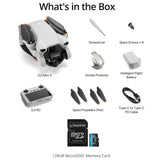 DJI Mini 3 Camera Drone with DJI RC Remote Controller with 128GB V30 A2 MicroSD card