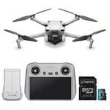 DJI Mini 3 Camera Drone with DJI RC Remote Controller with 128GB V30 A2 MicroSD card
