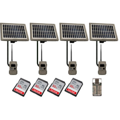 Cuddeback CuddeLink Wireless Trail Camera System with Solar Power Bank, Memory Card Bundle (4-Pack)