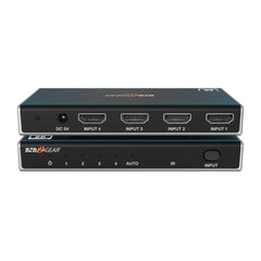 BZBGEAR 4x1 8K60 UHD Ultra-Slim HDMI 2.1 Switcher with EDID Management and Built-In Equalizer