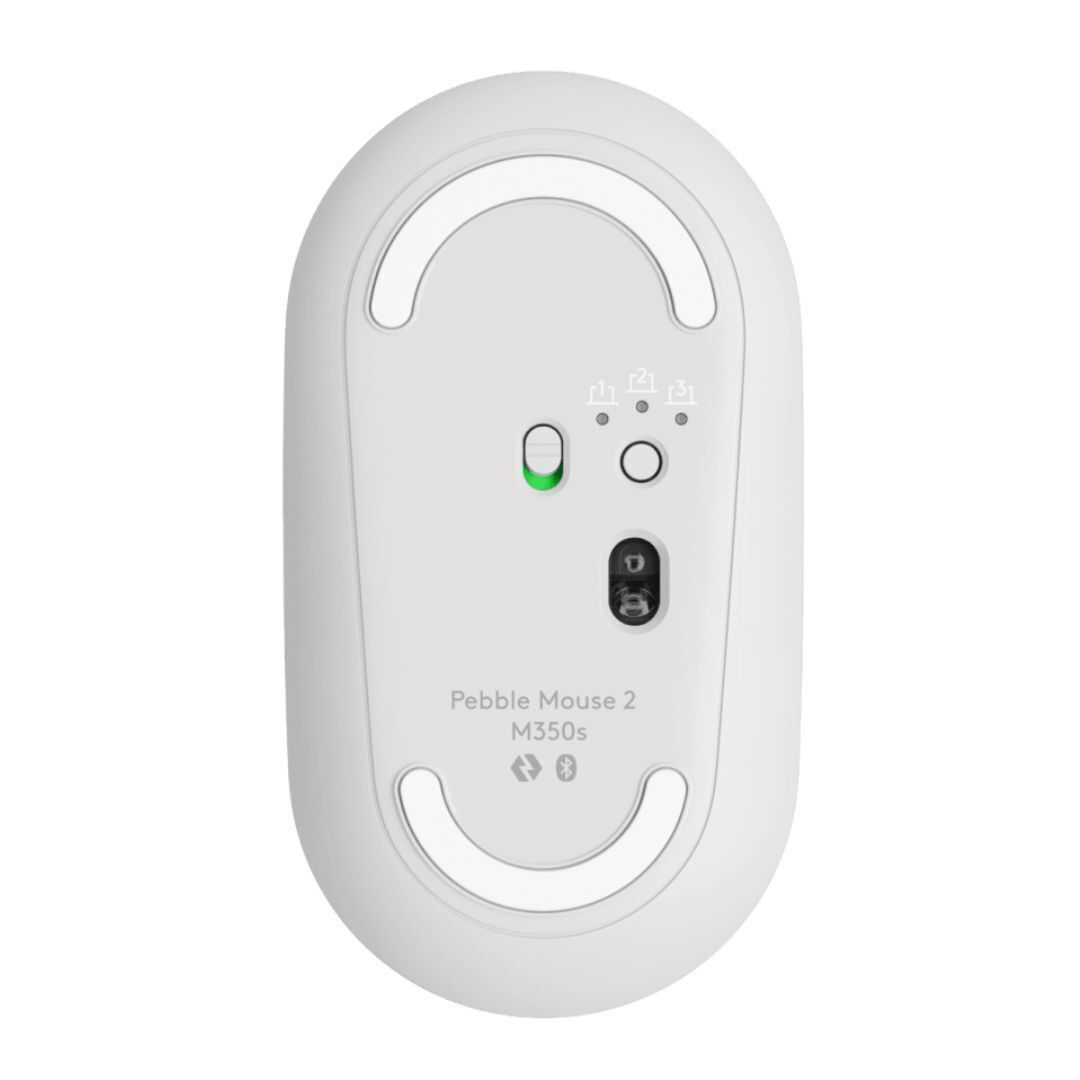 Logitech Pebble Slim Bluetooth Wireless Mouse 2 M350S, Tonal White