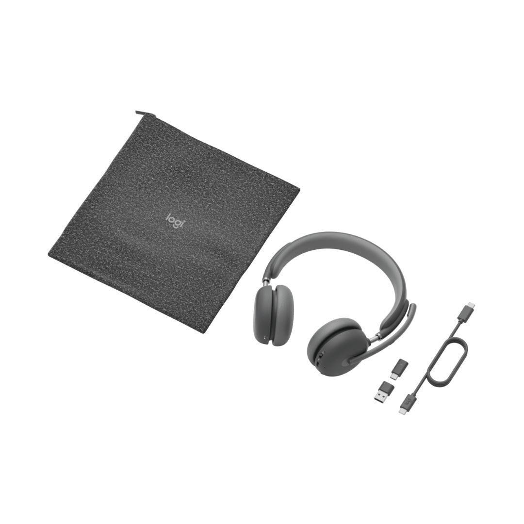 Logitech Zone wireless 2 Teams AI Headset with Built-In Battery for Noise-Free Calls (Graphite)