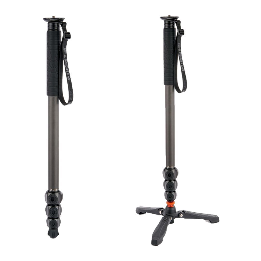 3 Legged Thing Legends Lance 4-Section Carbon Fiber Monopod with DocZ Foot Stabilizer Kit (Darkness)