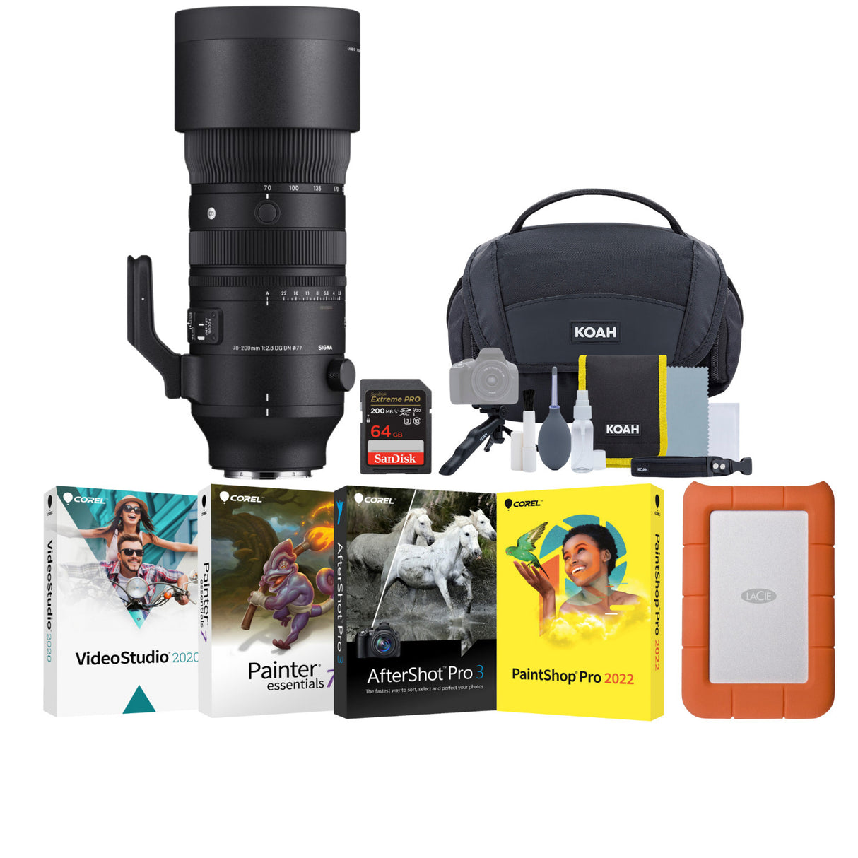 SIGMA 70-200 mm F2.8 DG DN OS Sports for Sony E-Mount with 1TB Portable Hard Drive Bundle