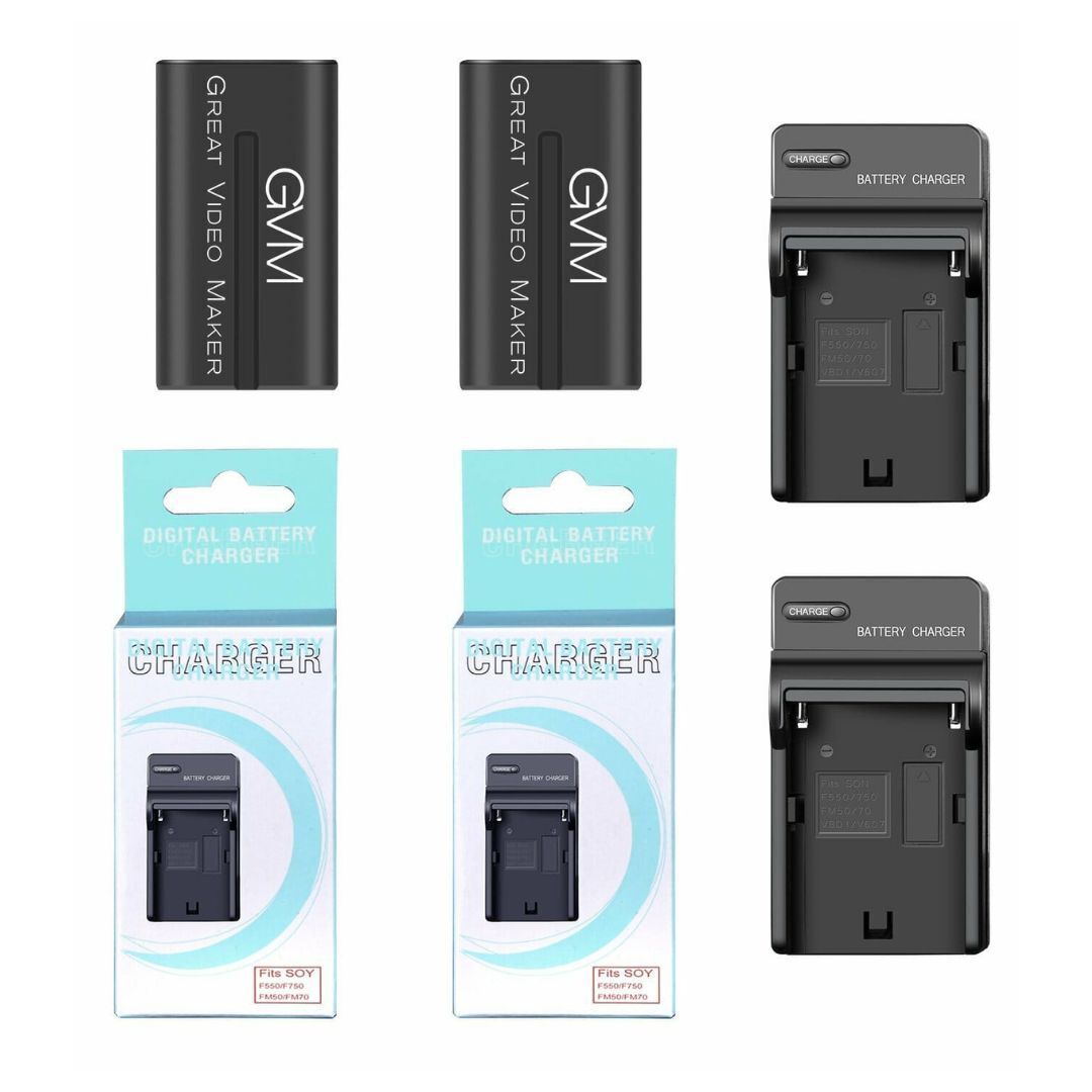 GVM NPF 750 Li-ion 4400mAh 7.2V Replacement Battery and Charger (2-Pack)