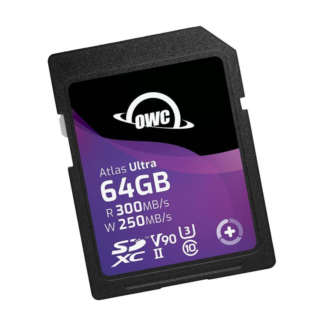 OWC 64GB Atlas Ultra SDXC V90 UHS-II Memory Card for DSLR and Mirrorless Operations