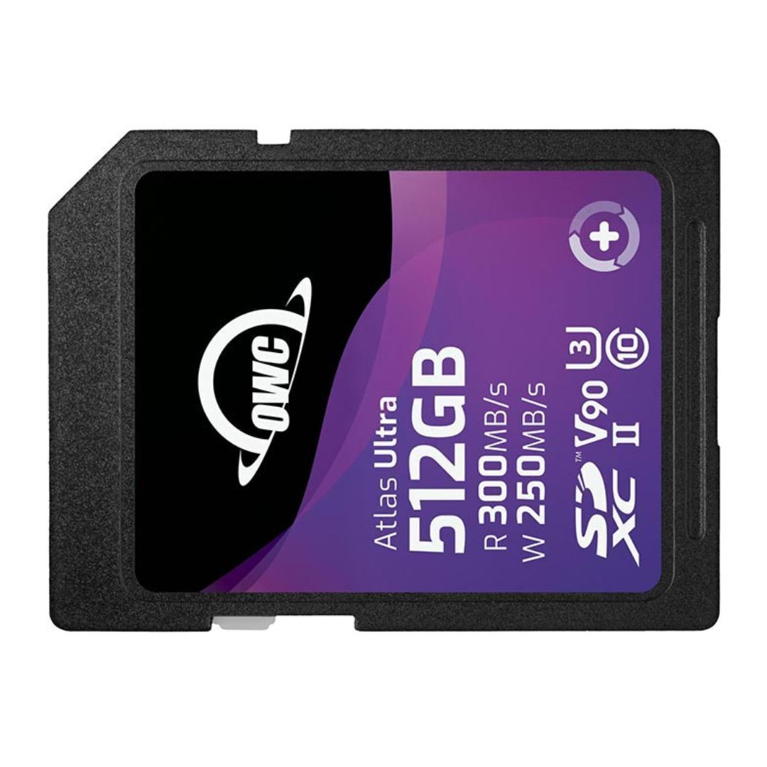 OWC 512GB Atlas Ultra SDXC V90 UHS-II Memory Card for DSLR and Mirrorless Functions