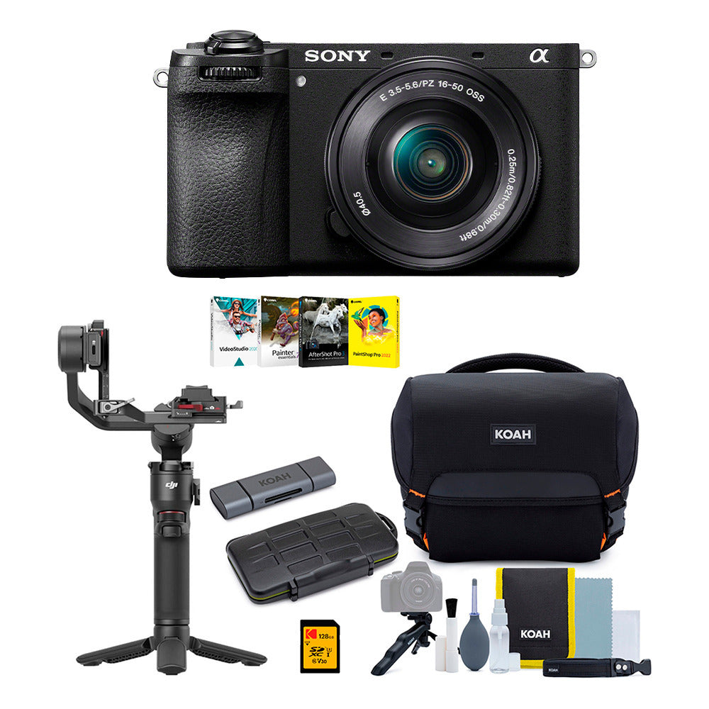 Sony a6700 Mirrorless Camera with 16-50mm Lens with Gimbal Stabilizer, and Accessory Kit