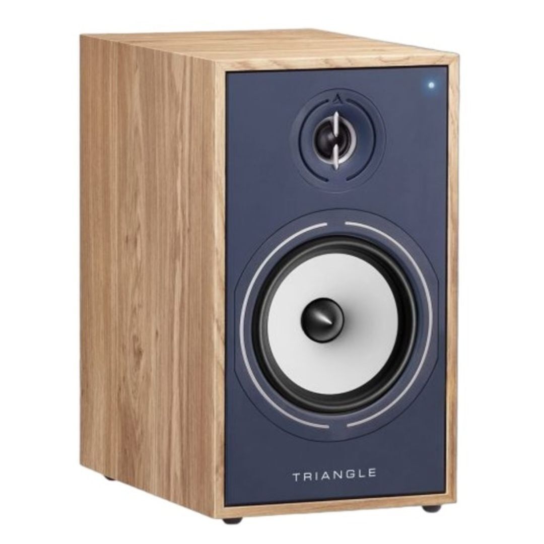 Triangle Borea Active BR03 BT Wireless Bluetooth Bookshelf Speaker (Light Oak Blue)