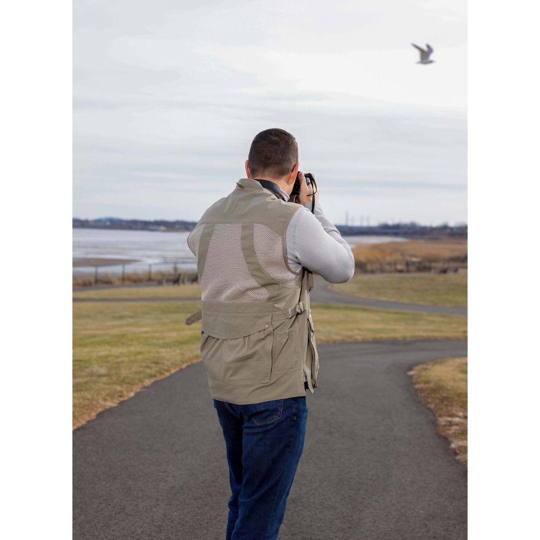 DOMKE PhoTOGS Vest with 100 Percent Cotton, 12 Pockets and Padded Collar (Sand, Small Size)