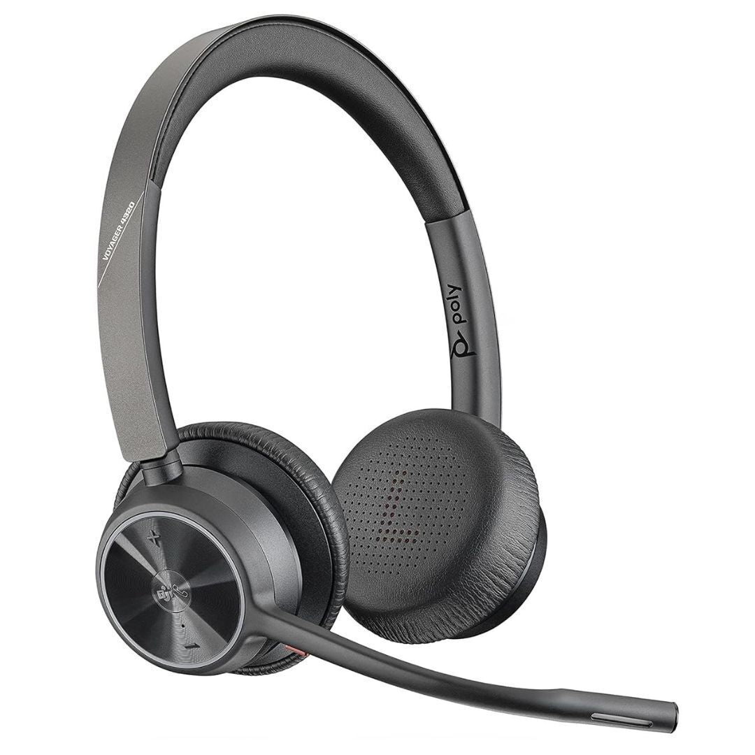 Poly Voyager 4320 UC Over-Ear Boom Headset with Bluetooth, Black (Microsoft Teams Certified)