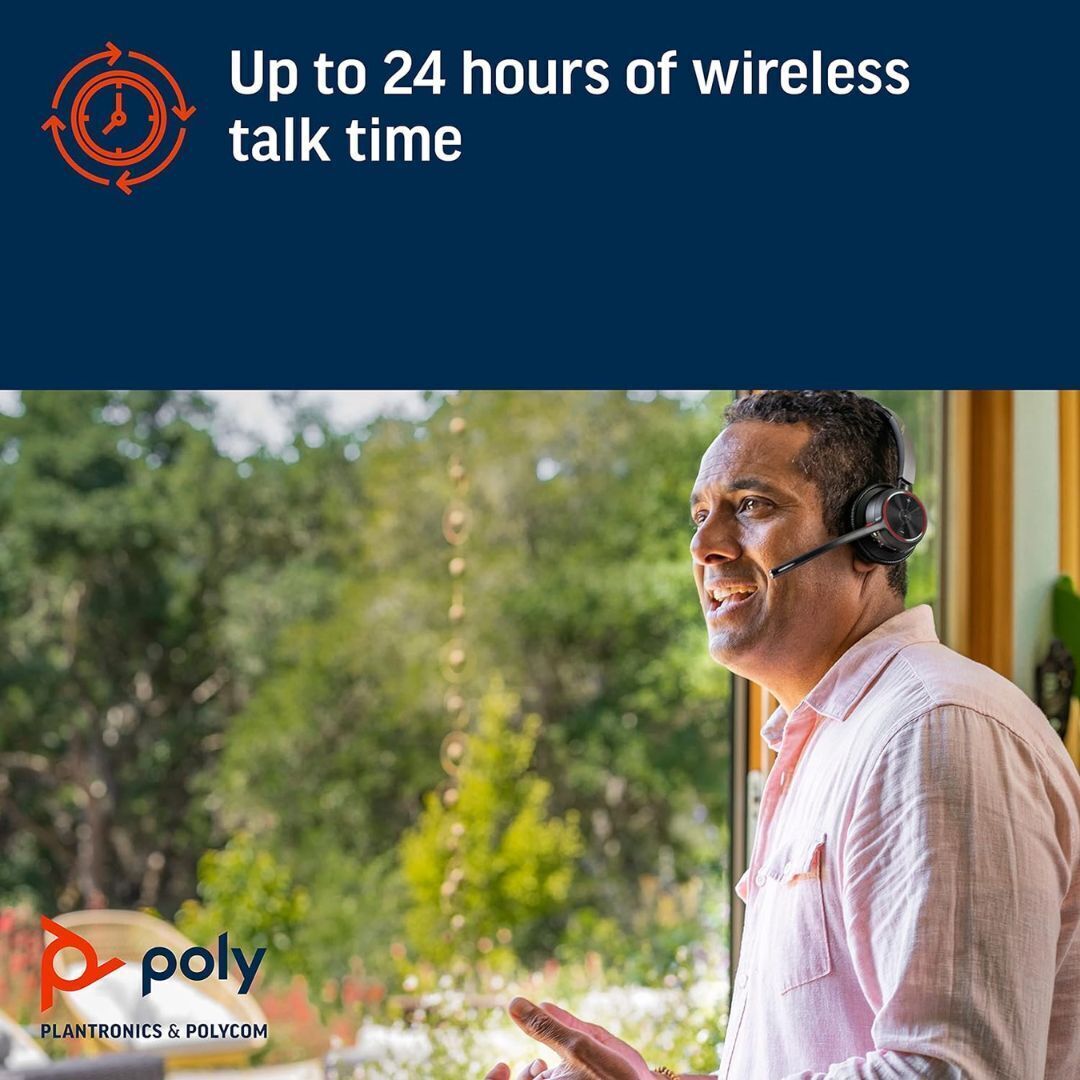 Poly Voyager 4320 UC Over-Ear Boom Headset with Bluetooth, Black (Microsoft Teams Certified)