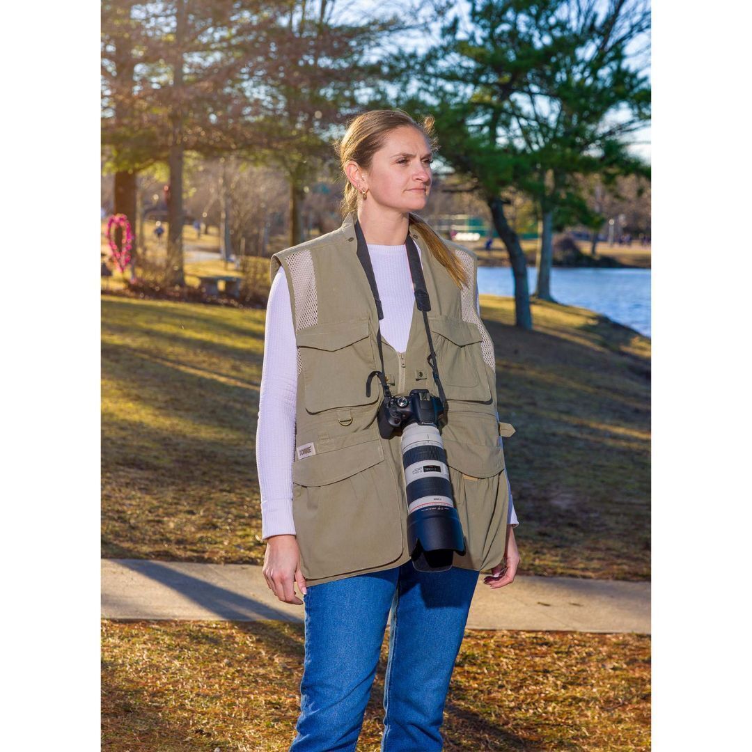 DOMKE PhoTOGS Vest with 100 Percent Cotton, 12 Pockets and Padded Collar (Sand, Medium Size)