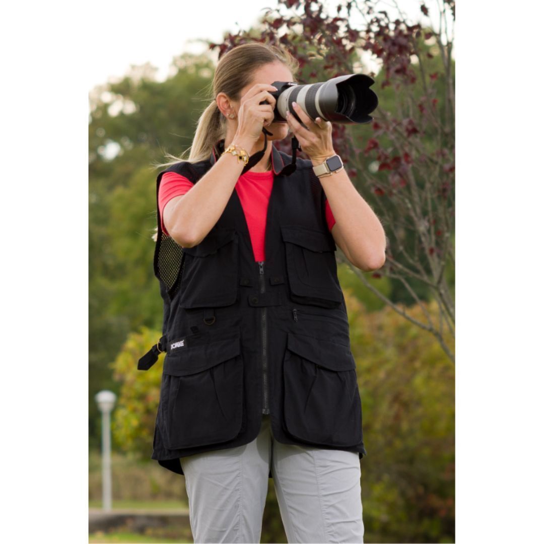 DOMKE PhoTOGS Vest with 100 Percent Cotton, 12 Pockets and Padded Collar (Black, Large Size)