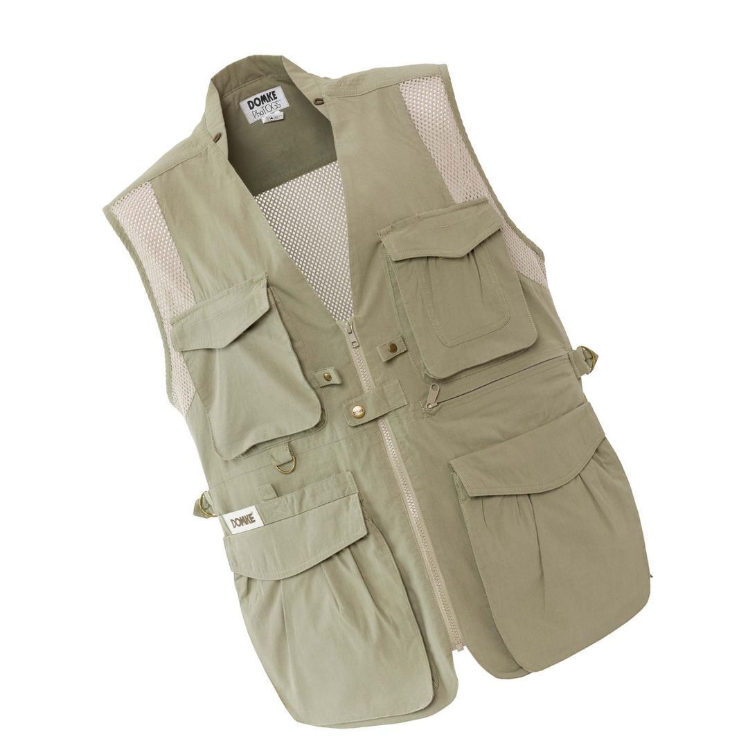DOMKE PhoTOGS Vest with 100 Percent Cotton, 12 Pockets and Padded Collar (Sand, XXL Size)